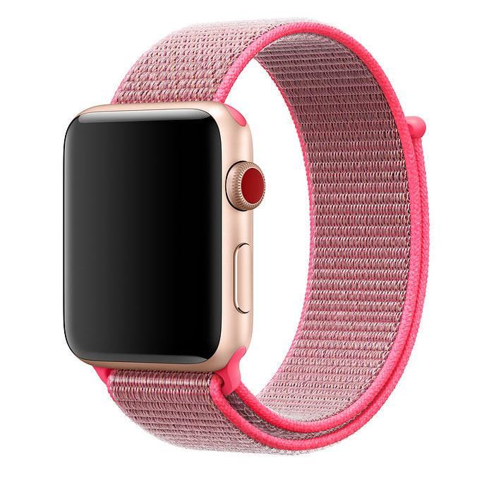 Ремешок CDK для Apple Watch 41 мм Series 7/8/9 Nylon Sport Loop Hot pink (08883) - фото 1