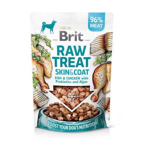 Лакомство для собак Brit Raw Treat freeze-dried Skin and Coat для кожи и шерсти рыба и курица 40 г Лакомство для собак Brit Raw Treat freeze-dried Skin and Coat для кожи и шерсти рыба и курица 40 г