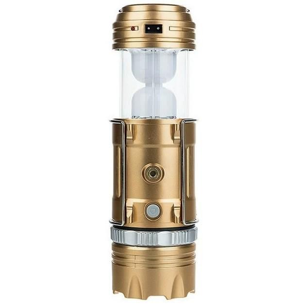 Фонарь аккумуляторный светодиодный SB-9688 с солнечной панелью Золотой (15468146)