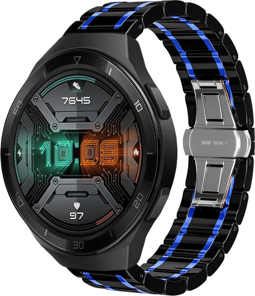 Ремешок керамический Ceramo для Huawei Watch GT2e 46 мм Black/Blue (28701-43)