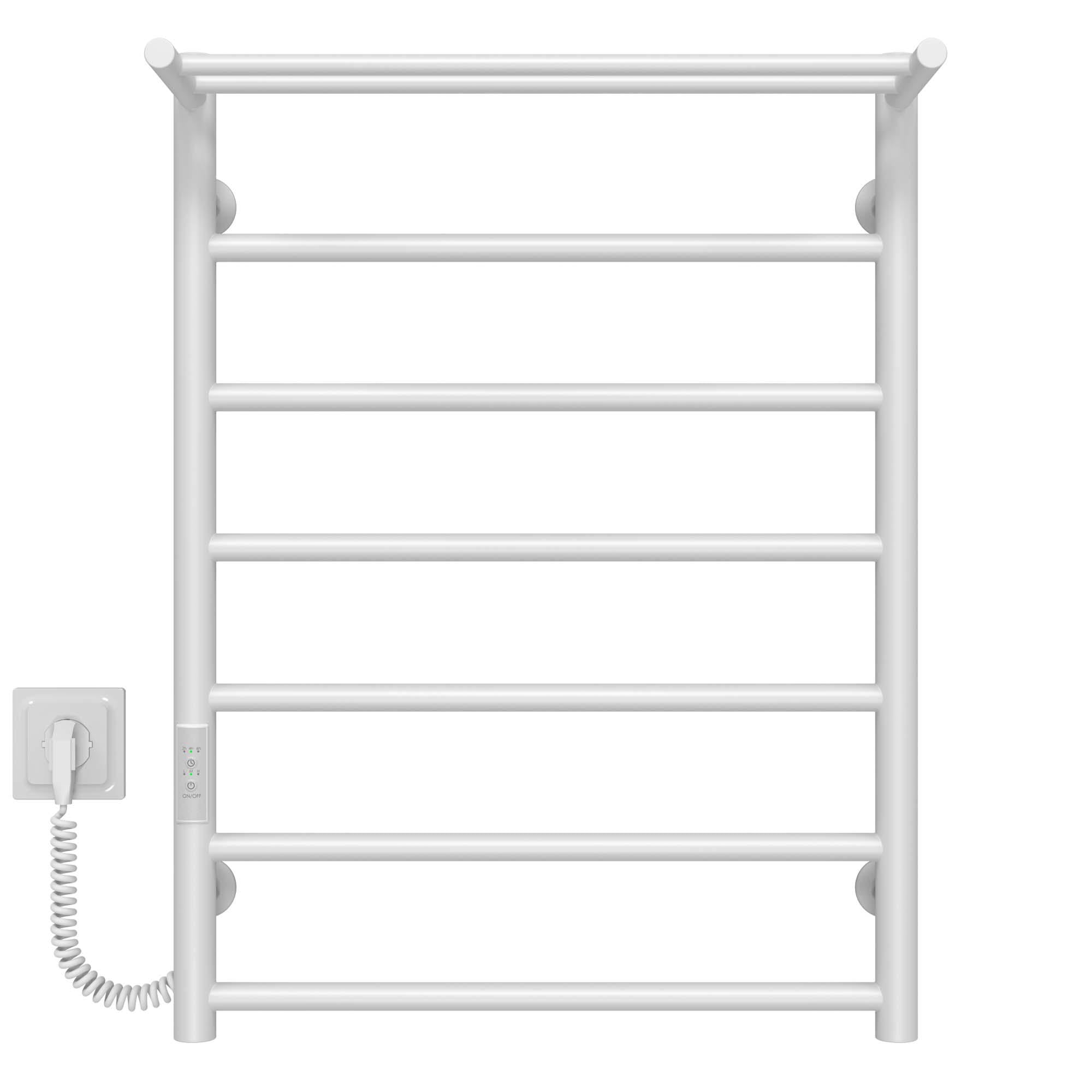 Полотенцесушитель электрический Deffi Терма П7 WD03 левое подключение нержавеющая сталь 500х700 мм Белый (C.TE.70.50.7.EWL3)