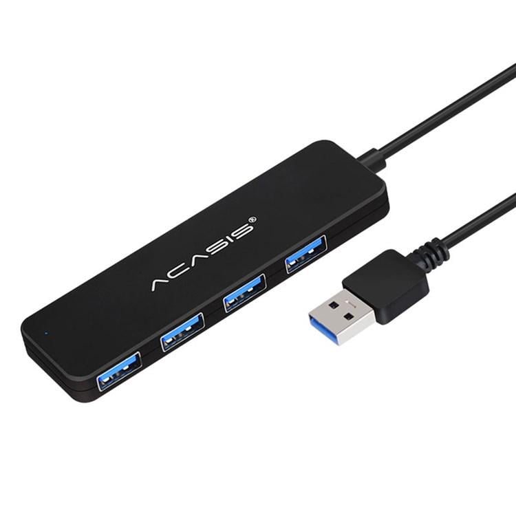 USB-хаб зовнішній Acasis AB3-L42 на 4 порти USB 3.0 без додаткового живлення Чорний (2208)