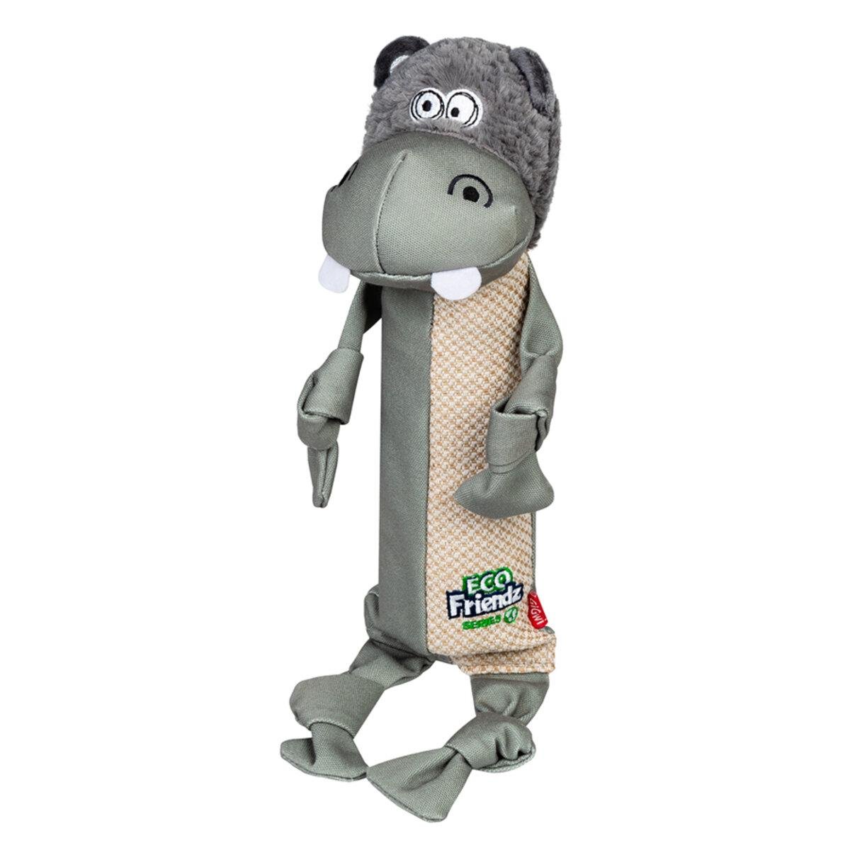 Игрушка для собак GiGwi ECO FRIENDZ Бегемот с пластиковой бутылкой и пищалкой ПЭТ L 39 см (25881099)