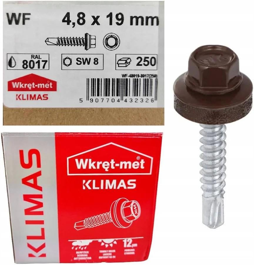 Саморез Wkret-Met для крепления металлического профиля 250 шт. SWMH 4,8х19 (8017)