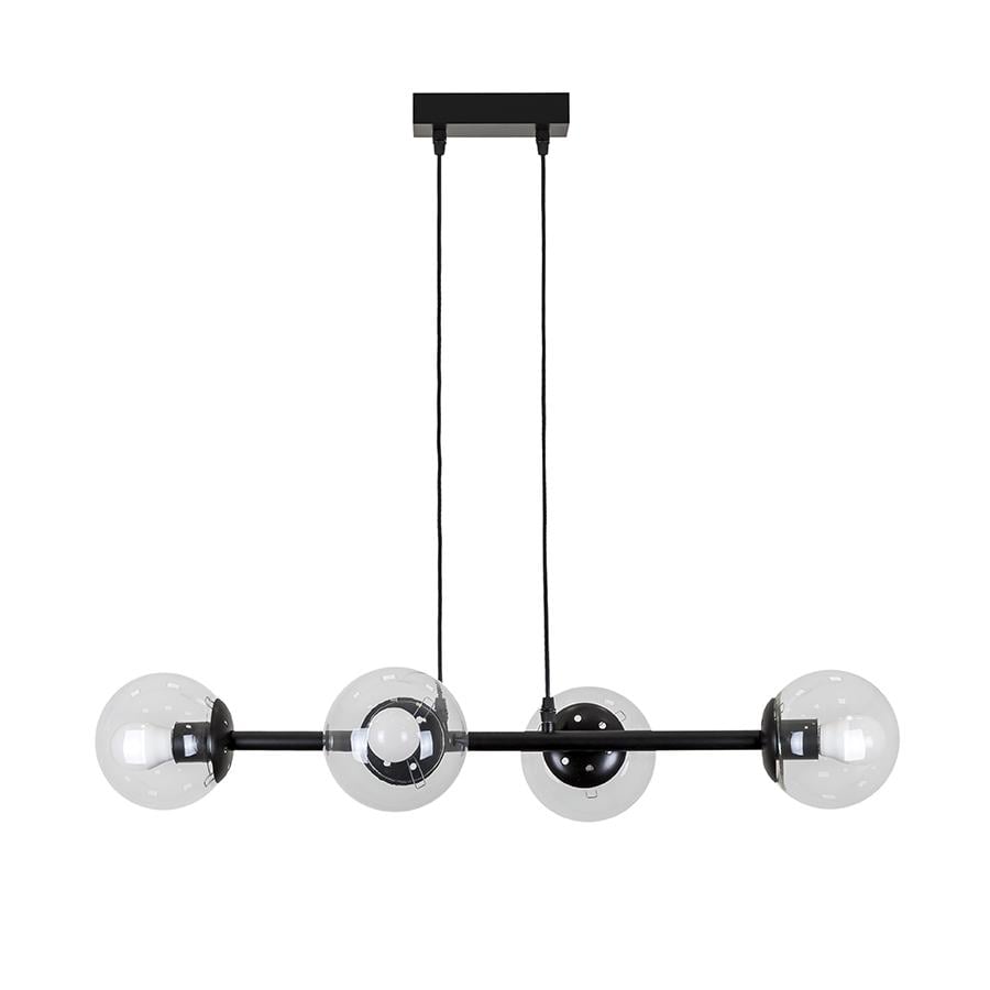 Люстра металлическая Levistella 7529909-4 BK/CL с 4 стеклянными плафонами под лампы Е27 (106-16-LVS4783)