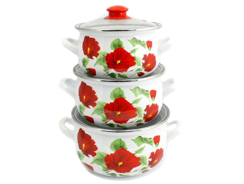 Набір каструль емальованих Interos Каркаде 6 предметів (24384074)