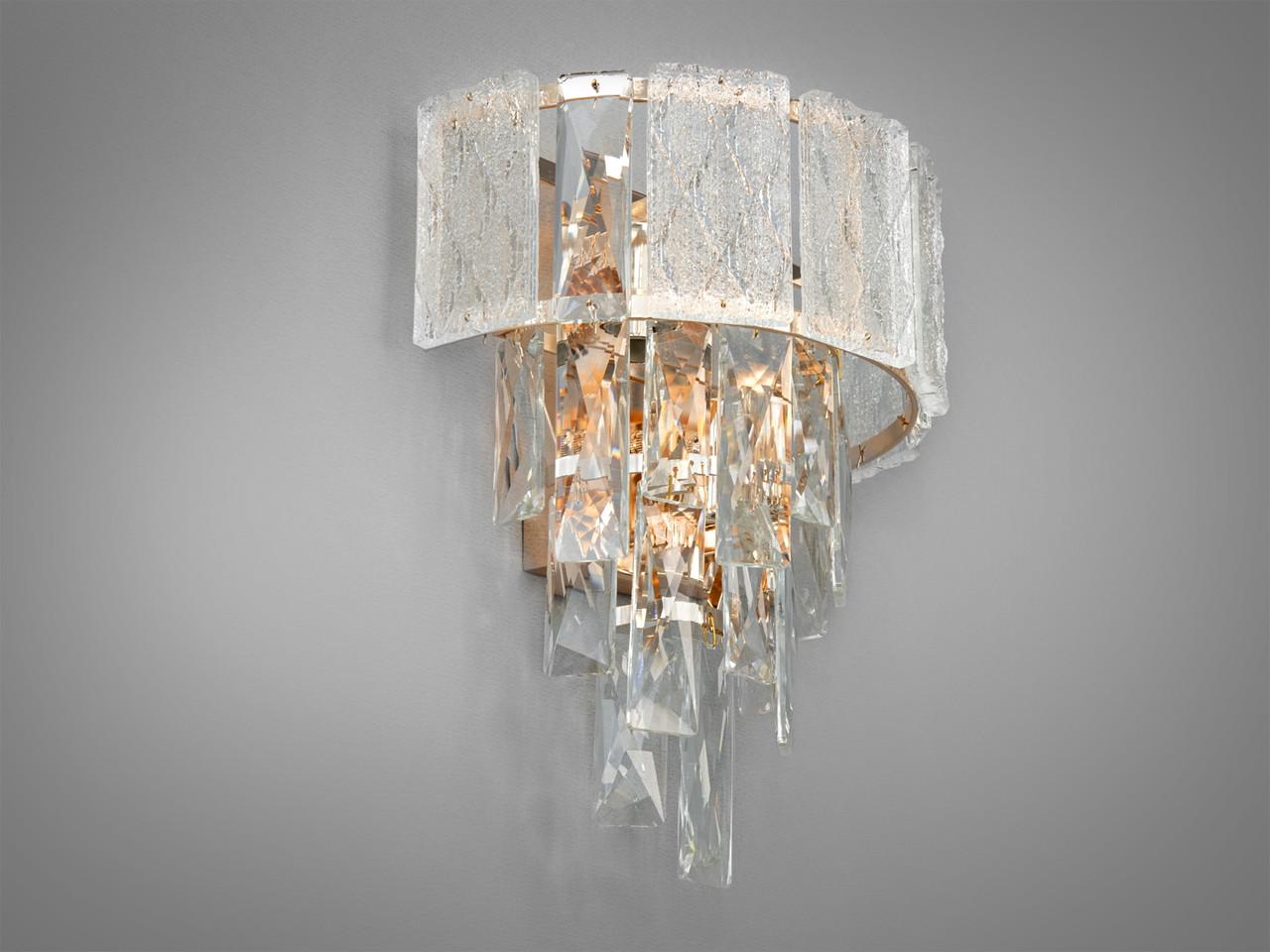 Бра из хрусталя в коридор на 2 лампы 327BG-LS Золотой (2226949532) - фото 2 Бра из хрусталя в коридор на 2 лампы 327BG-LS Золотой (2226949532) - фото 2