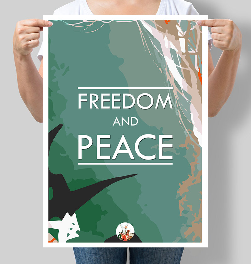 Постер мотивирующий Freedom and Peace 42х60 см (М044)