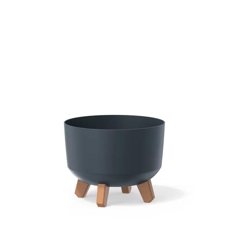 Горшок для цветов Prosperplast Gracia круглый на ножках 23,8х23,8х18,7 см Антрацит (87352-433)