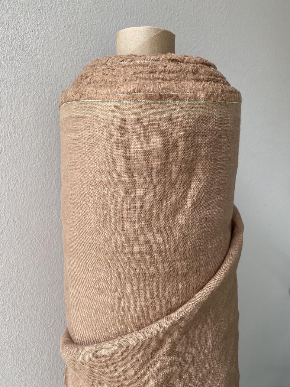 Ткань костюмная LINEN PLUS CRASH EFFECT 100% лен 145 см 107 Мокко - фото 1