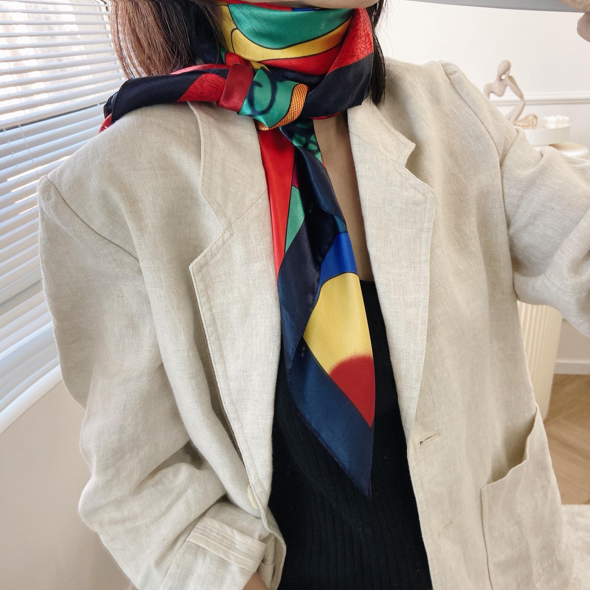 Платок шелковый Mosi Коллекция искусства по мотивам Пикассо 90х90 см Разноцветный - фото 7