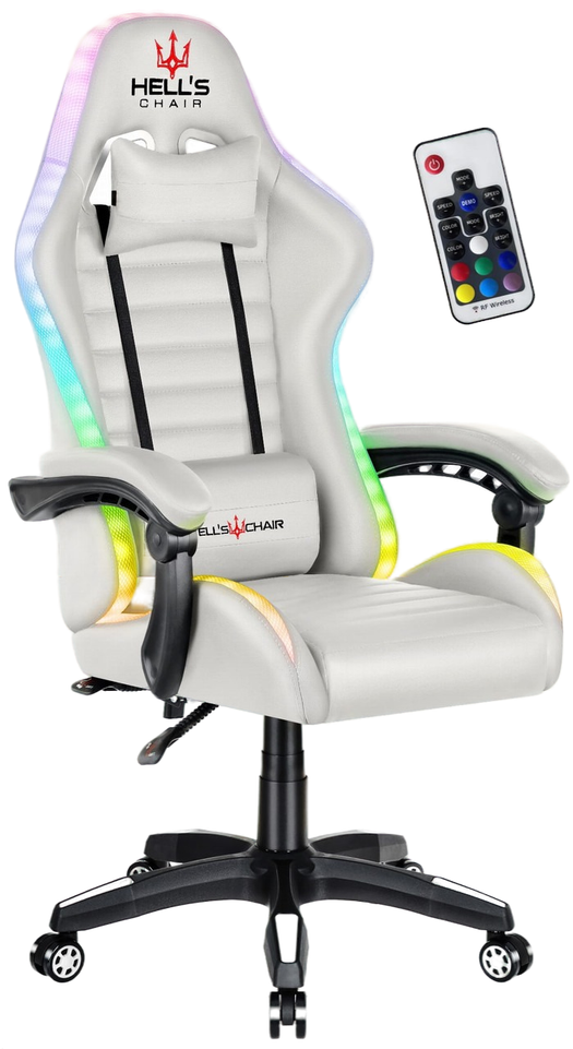 Кресло компьютерное Hell's HC-1003 LED RGB White