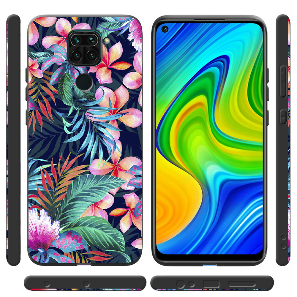 Чехол с рисунком Boxface Xiaomi Redmi Note 9 flowers in the tropics Черный силикон (39801-up1971-41087) - фото 2