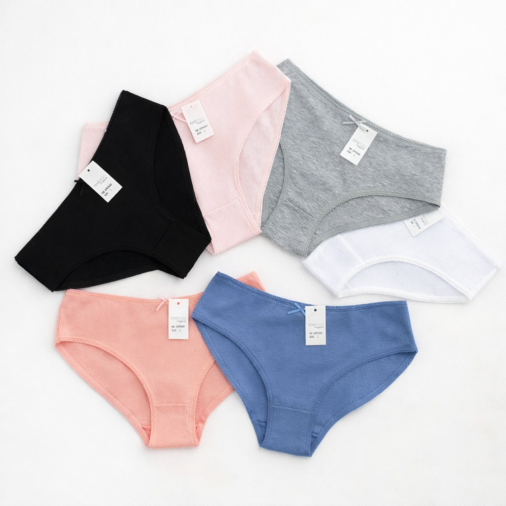 Набор женских трусиков в рубчик 6 шт. XL (2460-1)