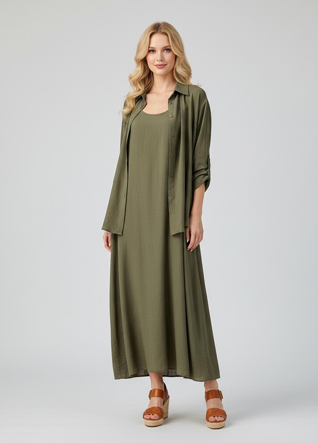 Костюм-двойка женский летнее платье и рубашка L (GF-13) - фото 7