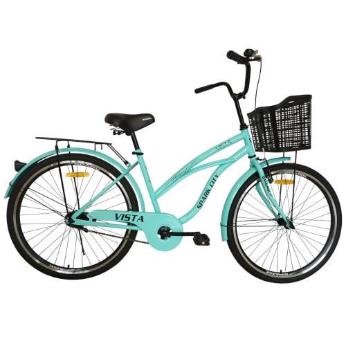 Велосипед Spark CITY VISTA колеса 26" стальная рама 17" с корзиной Бирюзовый (000240015)