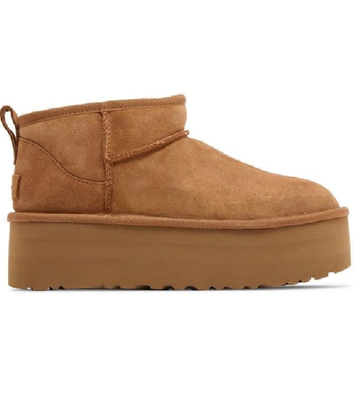 Уггі жіночі UGG Classic Ultra Mini Platform Chestnut Suede р. 39 Помаранчевий (21173)
