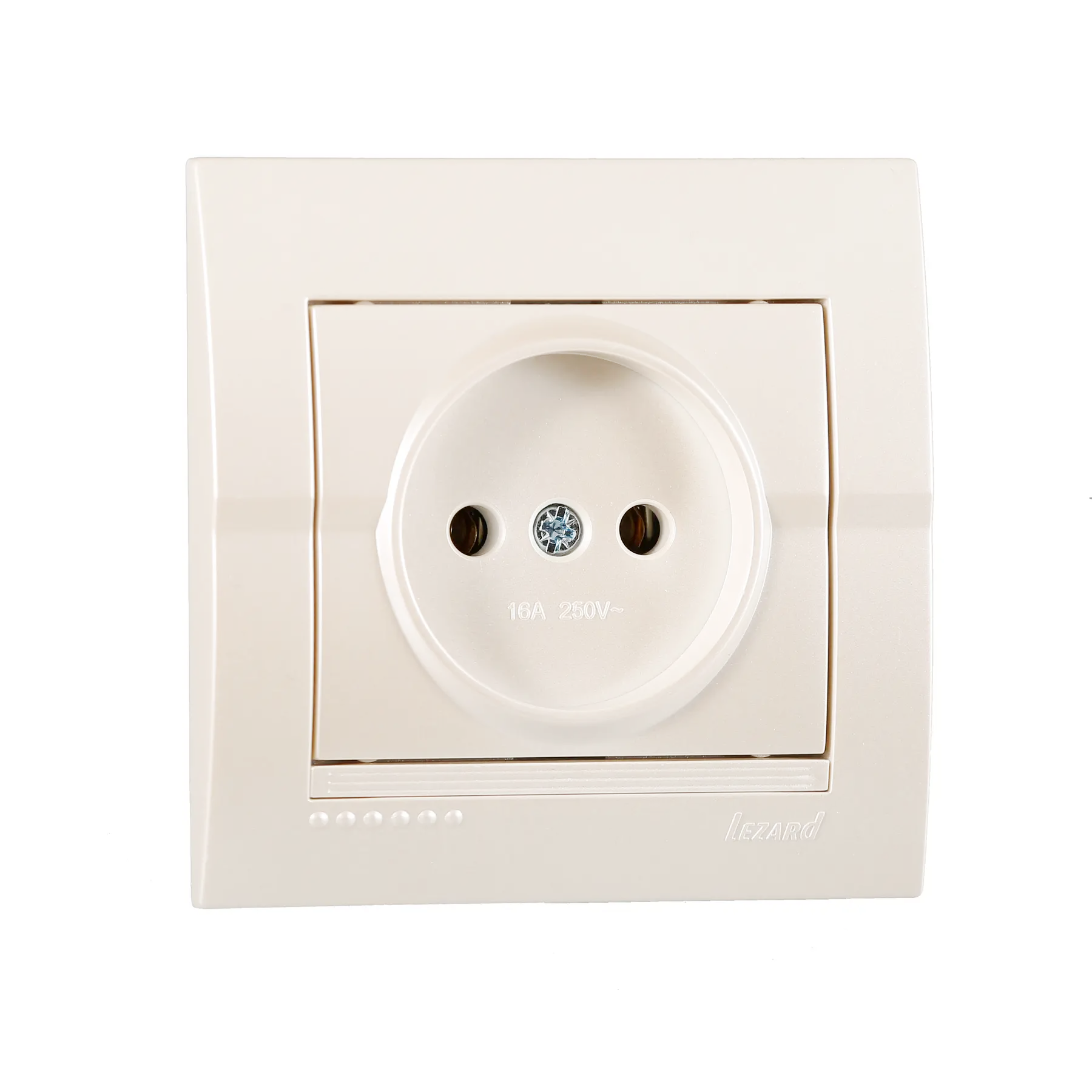 Розетка Lezard Deriy 1-я Белый металлик