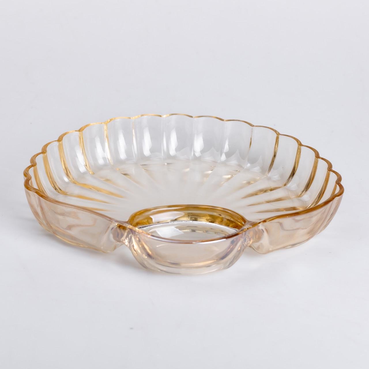 Блюдо для закусок фігурне із соусником 21х19х3 см Коричневий (HP-YH-1) - фото 5 Блюдо для закусок фігурне із соусником 21х19х3 см Коричневий (HP-YH-1) - фото 5