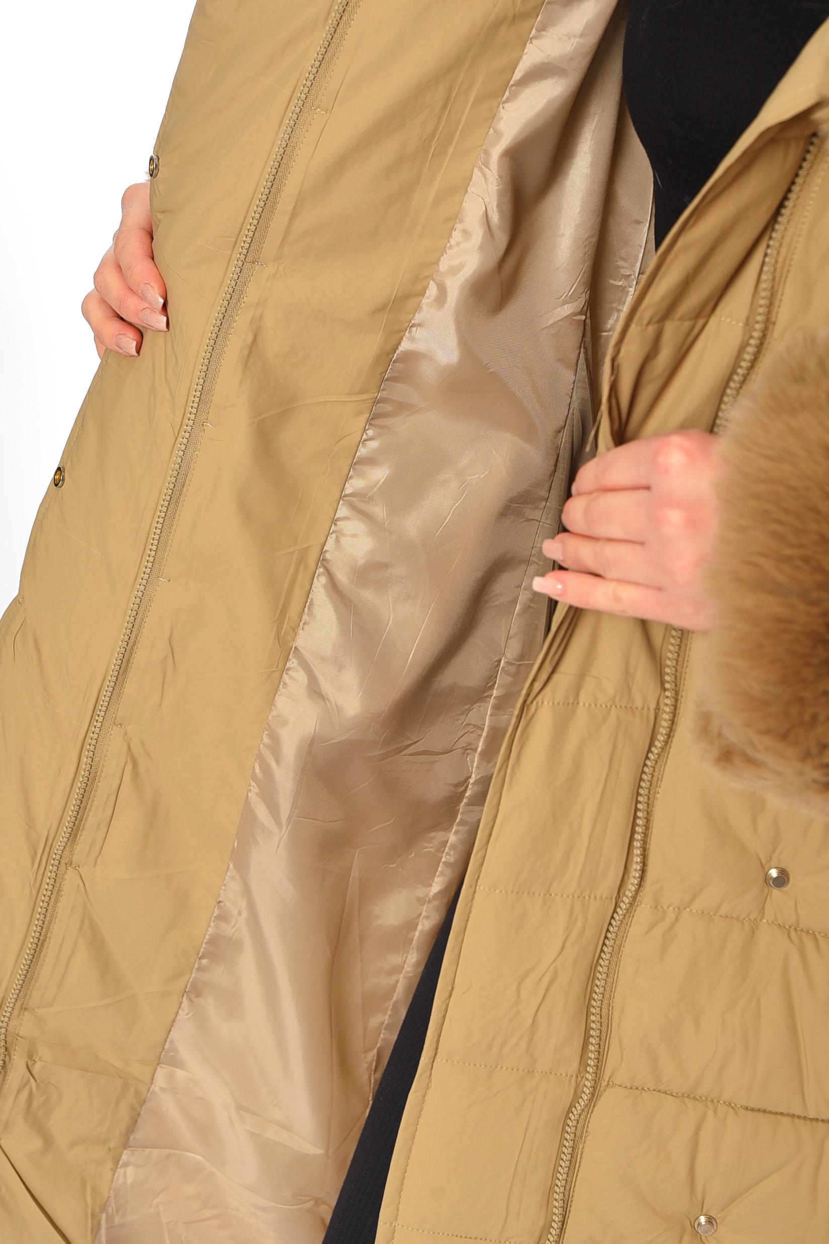 Куртка жіноча єврозима з хутром XL Бежевий (195314) - фото 4 Куртка жіноча єврозима з хутром XL Бежевий (195314) - фото 4