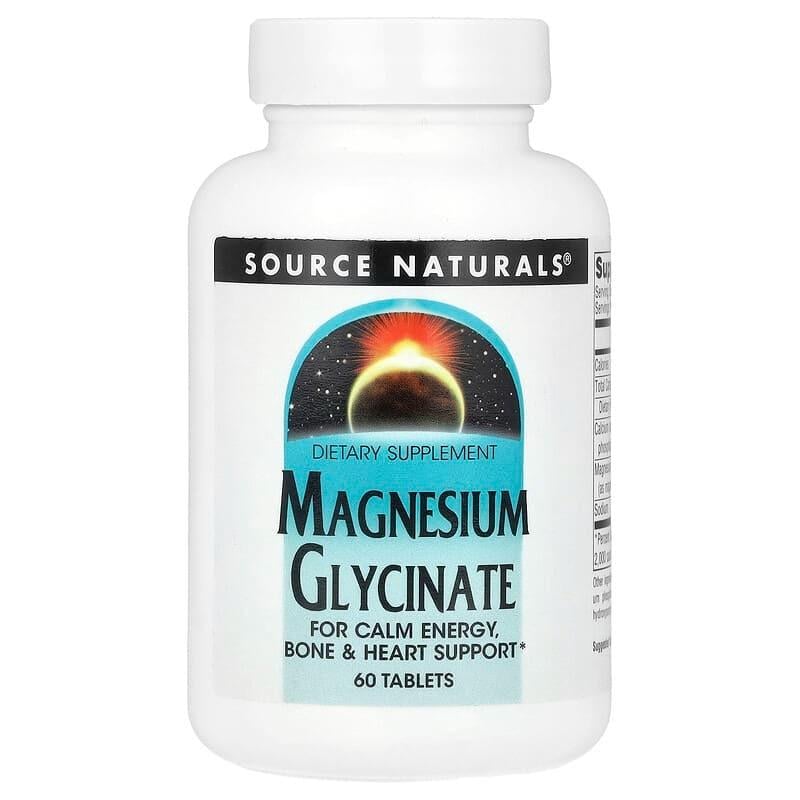 Магній гліцинат Source Naturals Magnesium Glycinate 100 мг для серця і нервів 60 таблеток - фото 1 Магній гліцинат Source Naturals Magnesium Glycinate 100 мг для серця і нервів 60 таблеток - фото 1