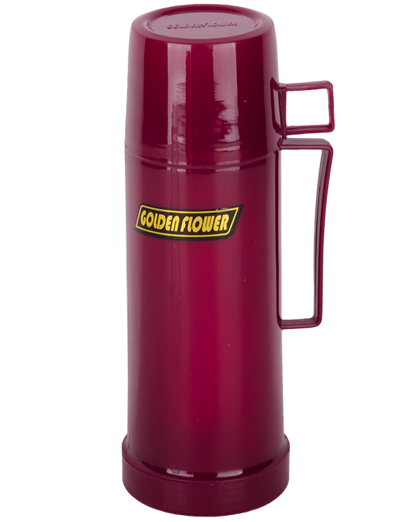 Термос пластиковый со стеклянной колбой Hoz 450 мл Бордовый (MMS-1044H)