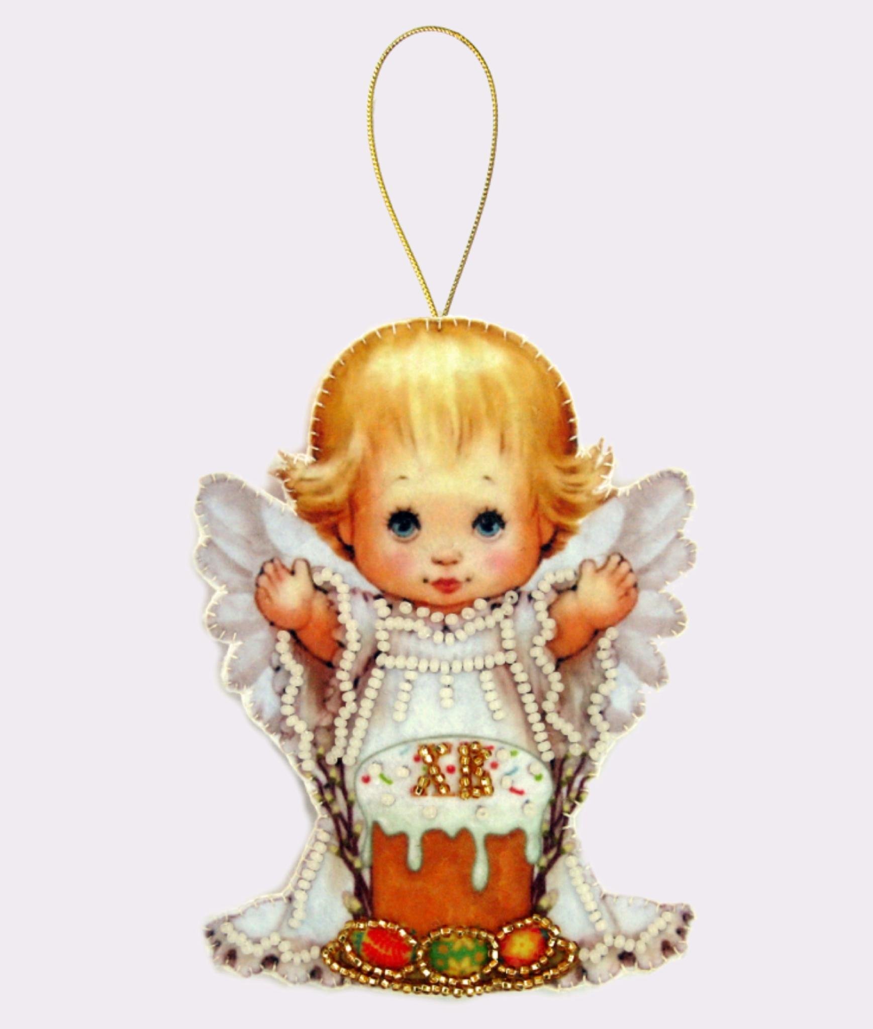 Набір для вишивання бісером BUTTERFLY F054 Великодне янголятко 12х9 см (F054)