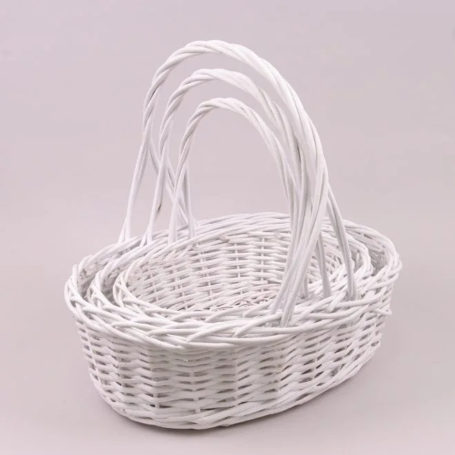 Комплект кошиків з лози Flora 3 шт. Білий (37895)