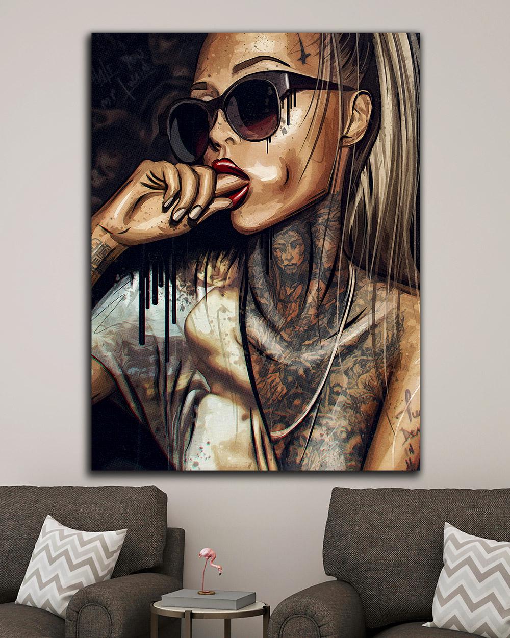 Картина Девушка с тату Арт 60х80 см (MIX-669-1)