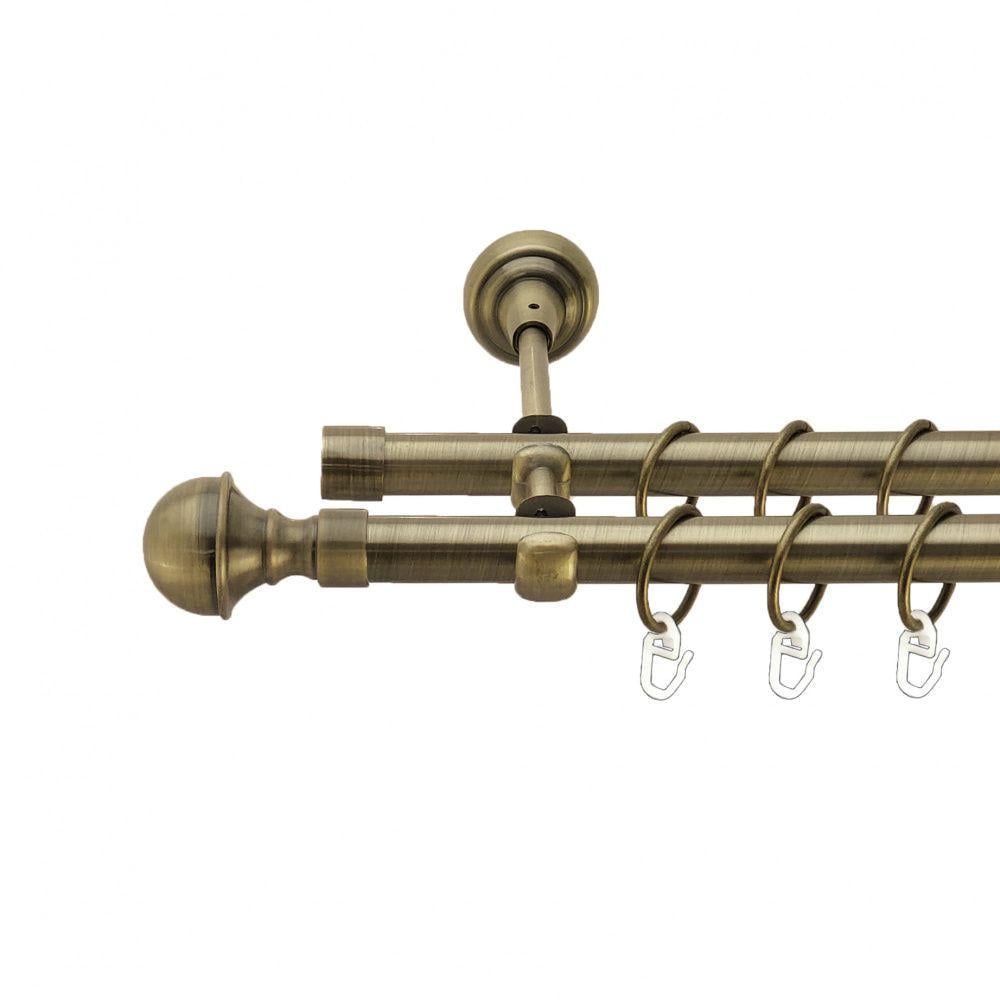 Карниз Orvit Бостон двухрядный гладкий 19/19 мм 300 см Антик (4016369)