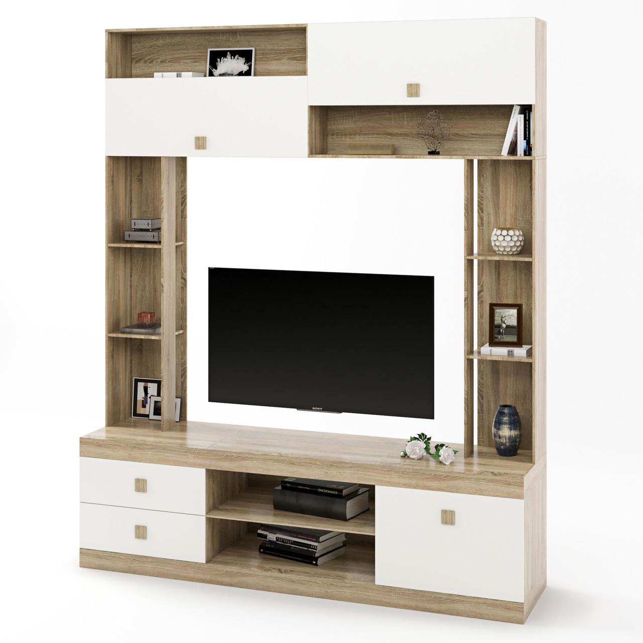 Стінка для вітальні Еверест Соната Дуб сонома/Білий (DTM-2250)