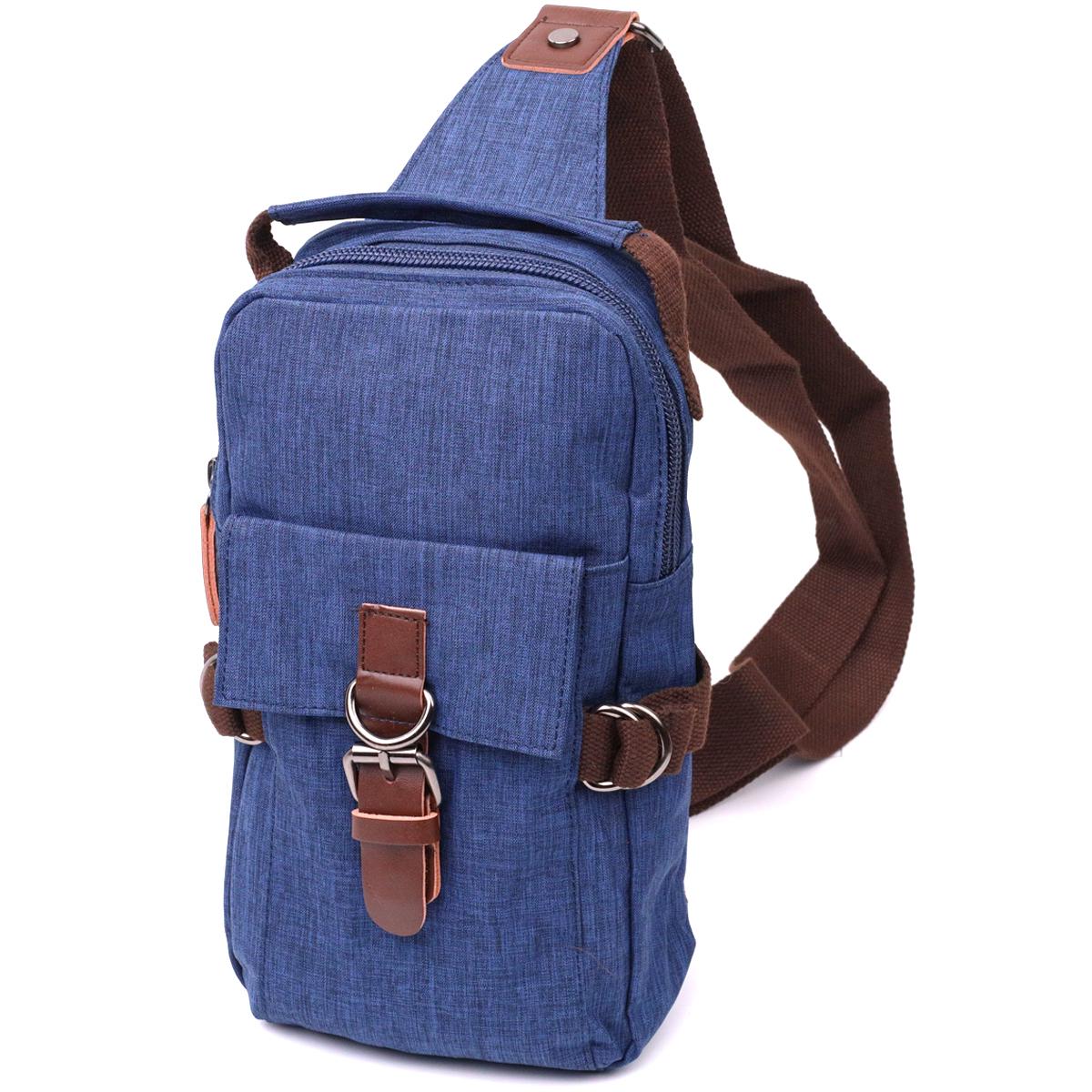 Мужская сумка Vintage Bag 22190 из плотного текстиля Синий