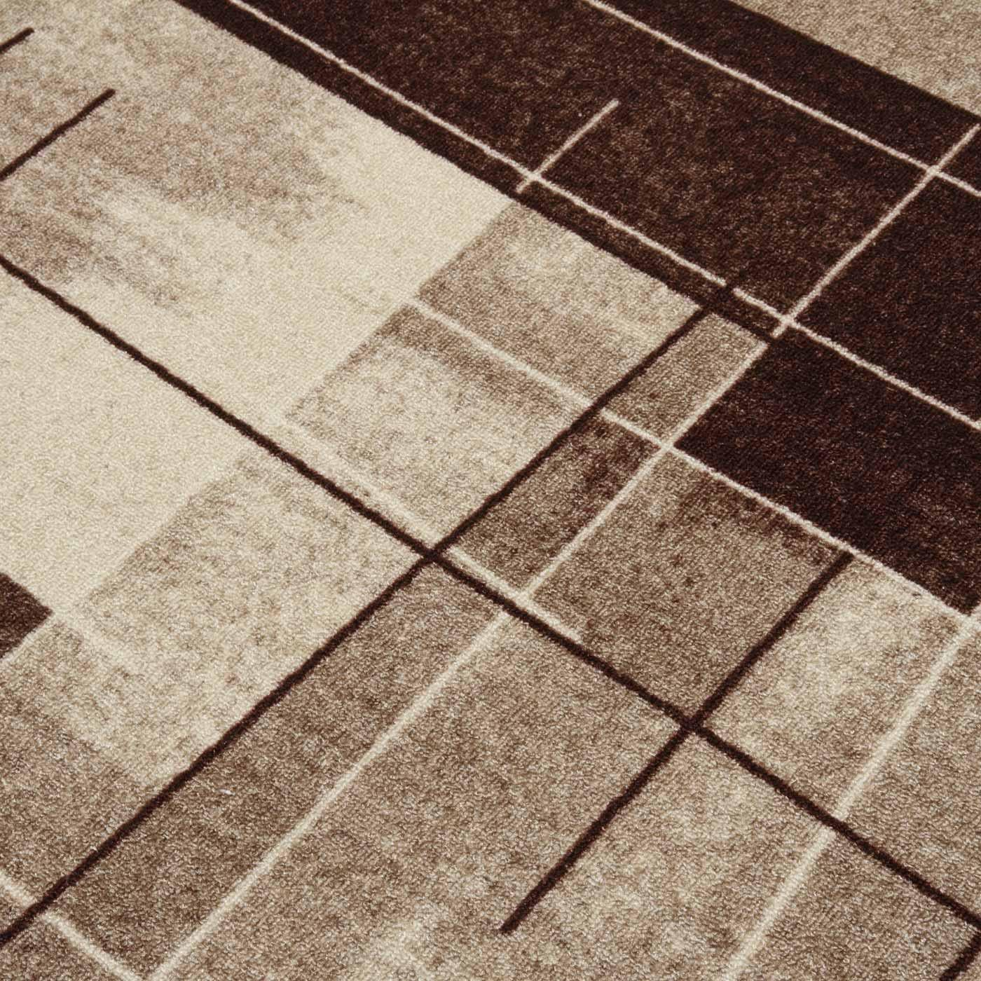 Доріжка килимова безворсова на повстяній основі Virtual Print Скло-P2 1 м Коричневий/Бежевий (34188786) - фото 3