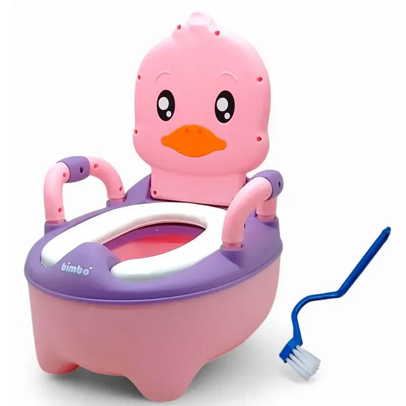 Горшок детский с мягким сиденьем Bimbo спинка/съемный резервуар Уточка (BM-23510)