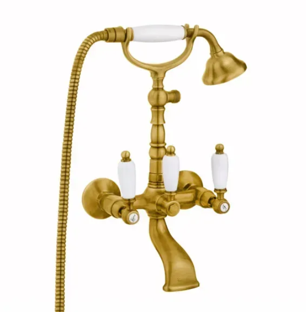 Змішувач Emmevi DECO ceramica для ванни вентильний ретро Бронзовий (BR121611)