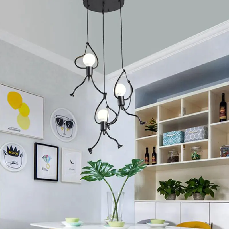 Люстра подвесная 3 человечка Черный (12279615) - фото 3