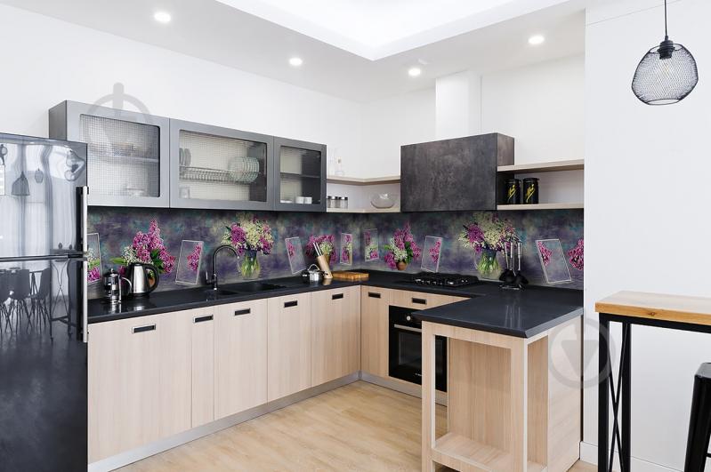 Скинали на кухню Zatarga «Пышная Сирень» 650х2500 мм виниловая 3Д наклейка кухонный фартук самоклеящаяся Z180816/1 Скинали на кухню Zatarga «Пышная Сирень» 650х2500 мм виниловая 3Д наклейка кухонный фартук самоклеящаяся Z180816/1