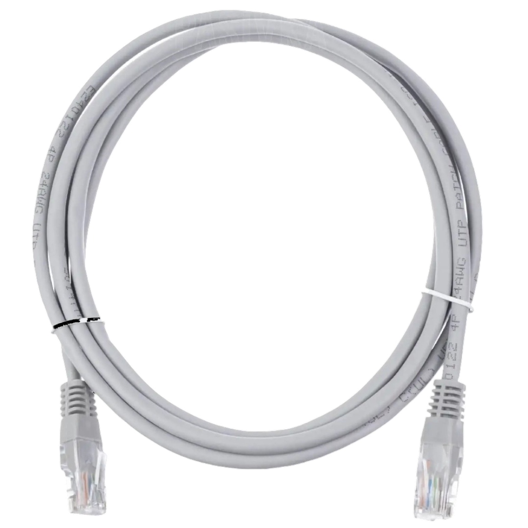 Патч-корд мідний неекранований EServer UTP Cat 5E 5 м PVC Gray (633433)