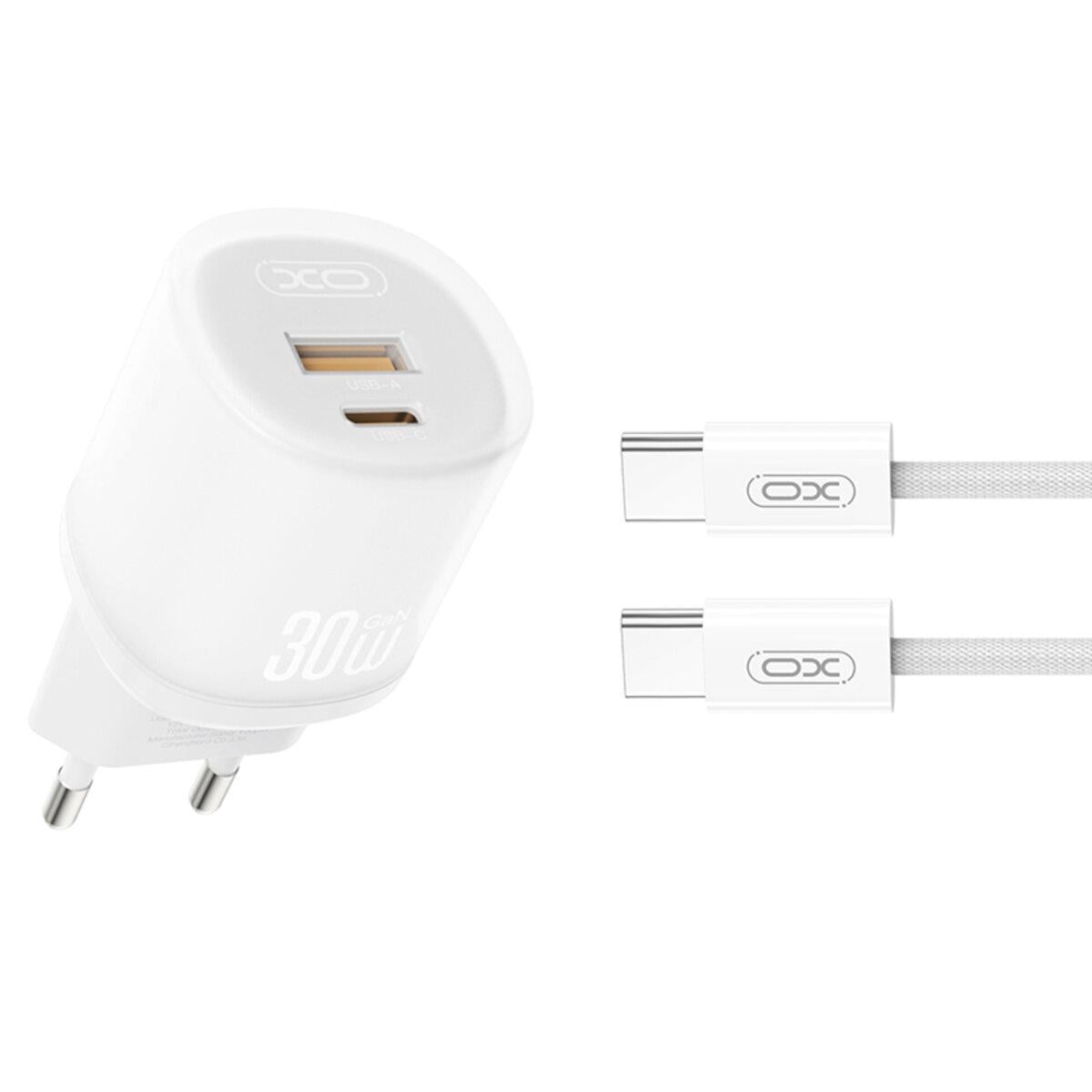 Зарядное устройство Xo L151 30 W 1USB-A/1USB-C/Type-C кабель Белый Зарядное устройство Xo L151 30 W 1USB-A/1USB-C/Type-C кабель Белый