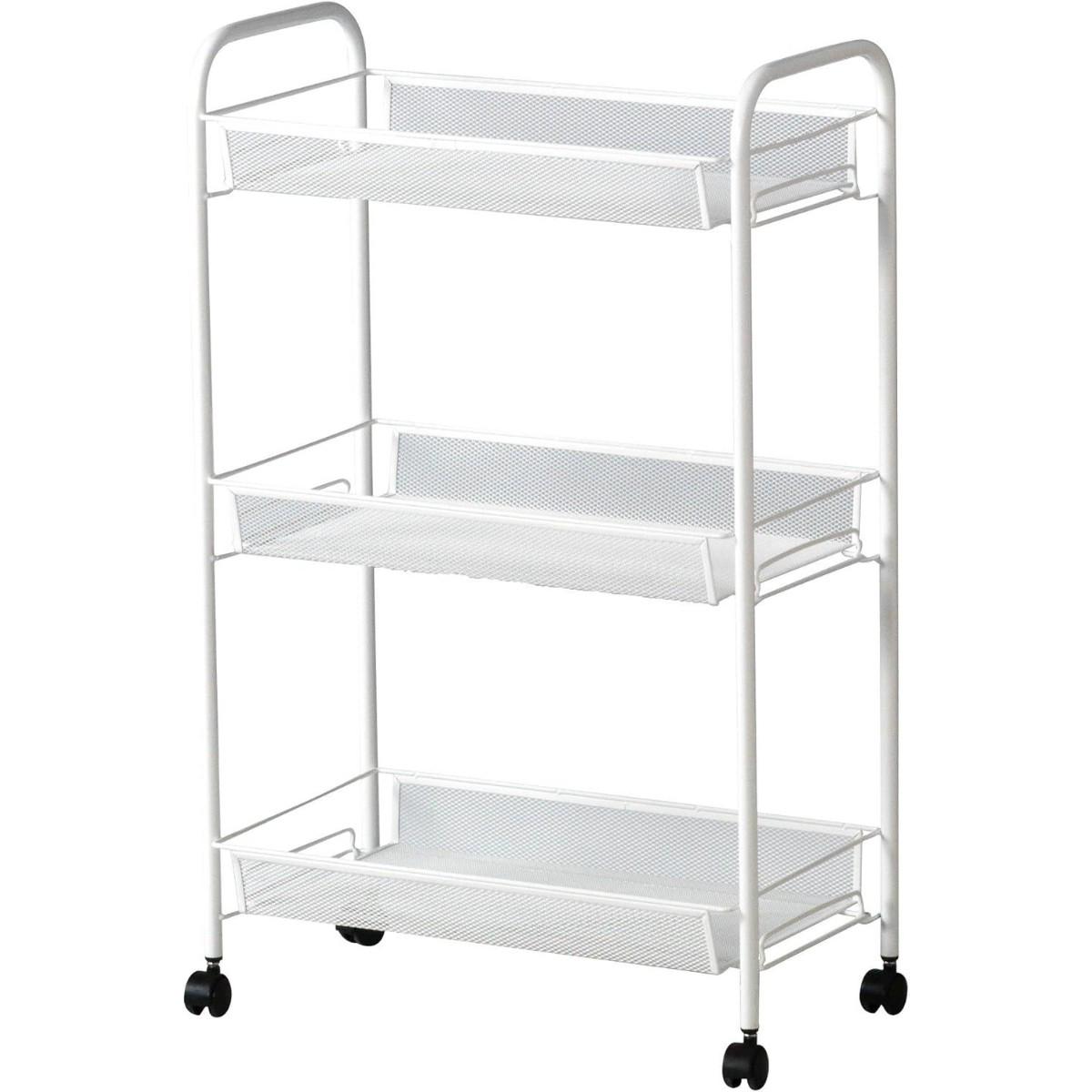Этажерка на колесах Modern Home 3 яруса 44х25х63 см Белый (M50288-3W)
