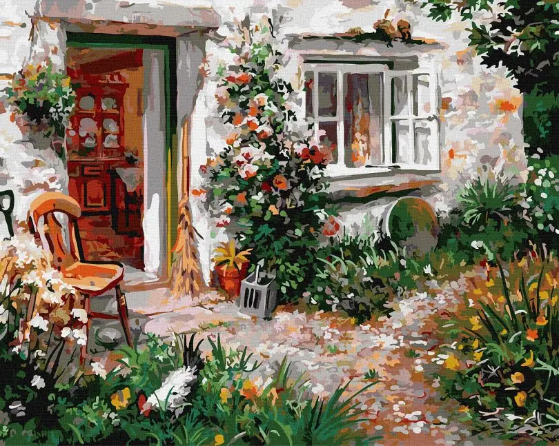 Картина по номерам Brushme Дворик 40x50 см (BRM27205) Картина по номерам Brushme Дворик 40x50 см (BRM27205)