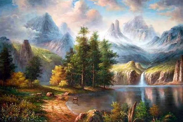 Алмазна мозаїка Долина з озером 30x40 см (26121)