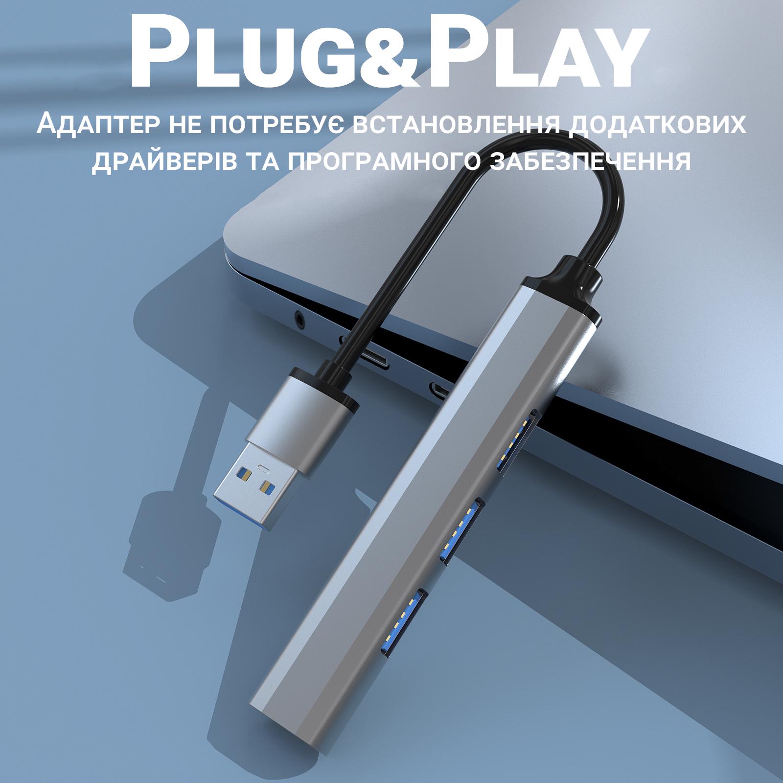 USB Type-C хаб Digital Lion UH-05 концентратор/разветвитель для ноутбука на 4 порта USB - фото 7