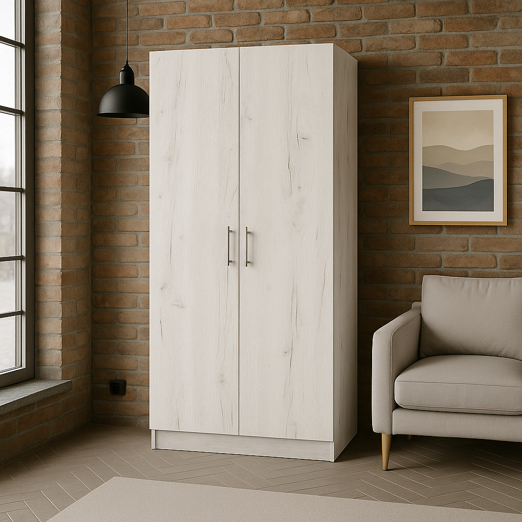 Шкаф распашной ШР1 SENAM 2500х800х450 мм ДСП Дуб Крафт Белый (ШР1.25.45.8.6)