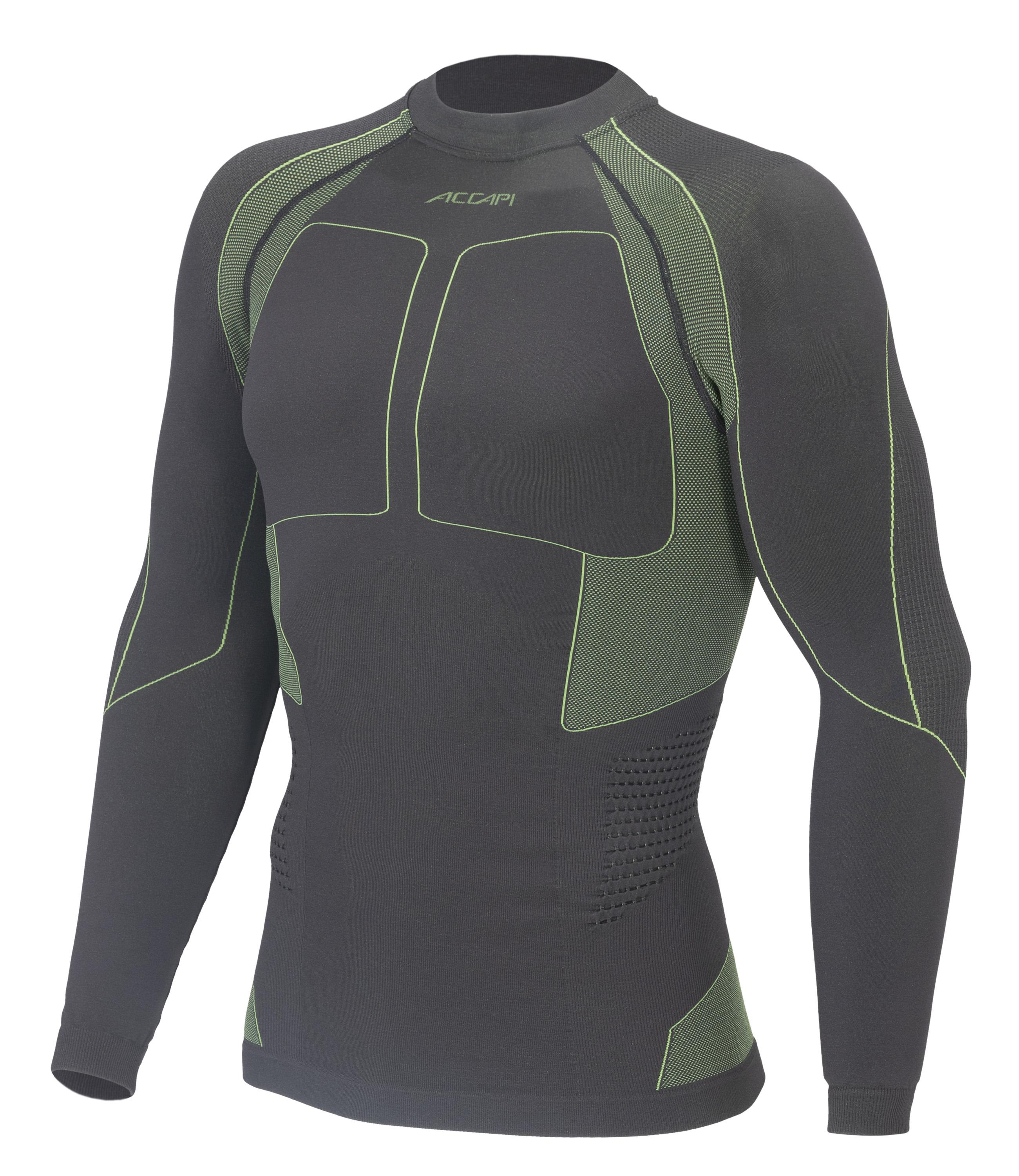 Термофутболка Accapi с длинным рукавом мужская- Polar Bear Black/Lime