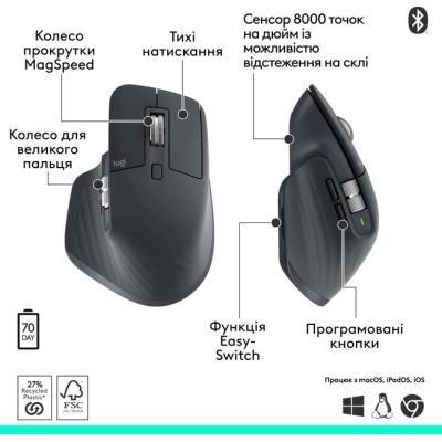 Компьютерная мышка Logitech MX Master 3S Performance Bluetooth Graphite (910-007501) - фото 10