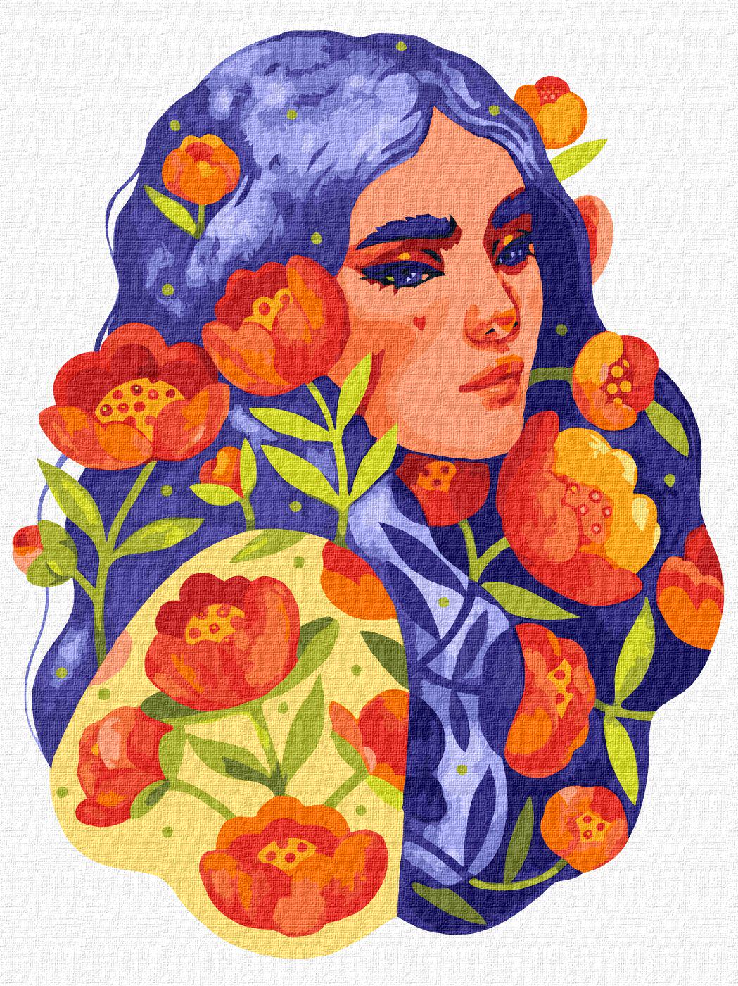 Картина по номерам Идейка Синеглазая весна 30х40 см