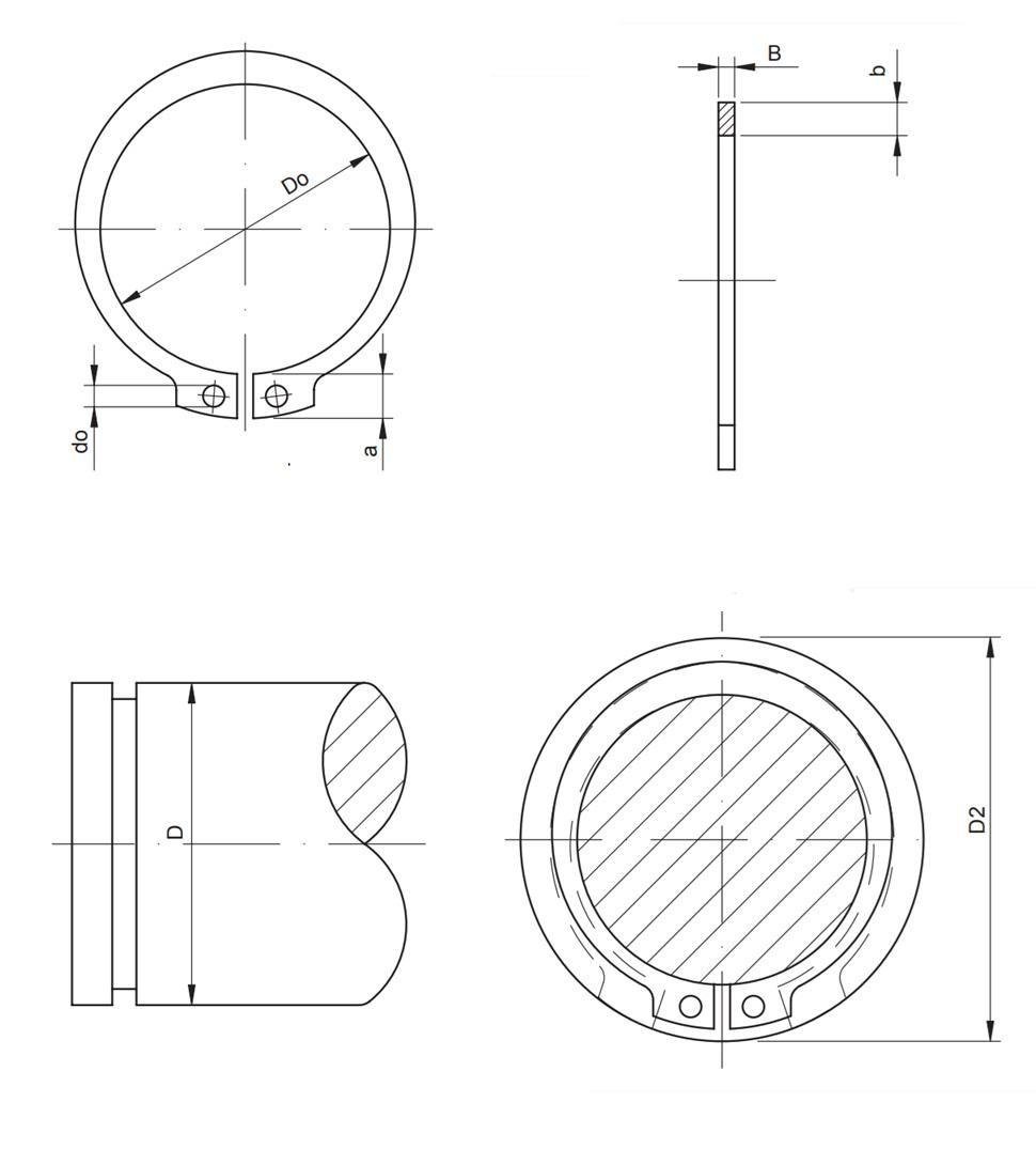 Кольцо стопорное наружное 58 мм (SEG Z 058) - фото 2