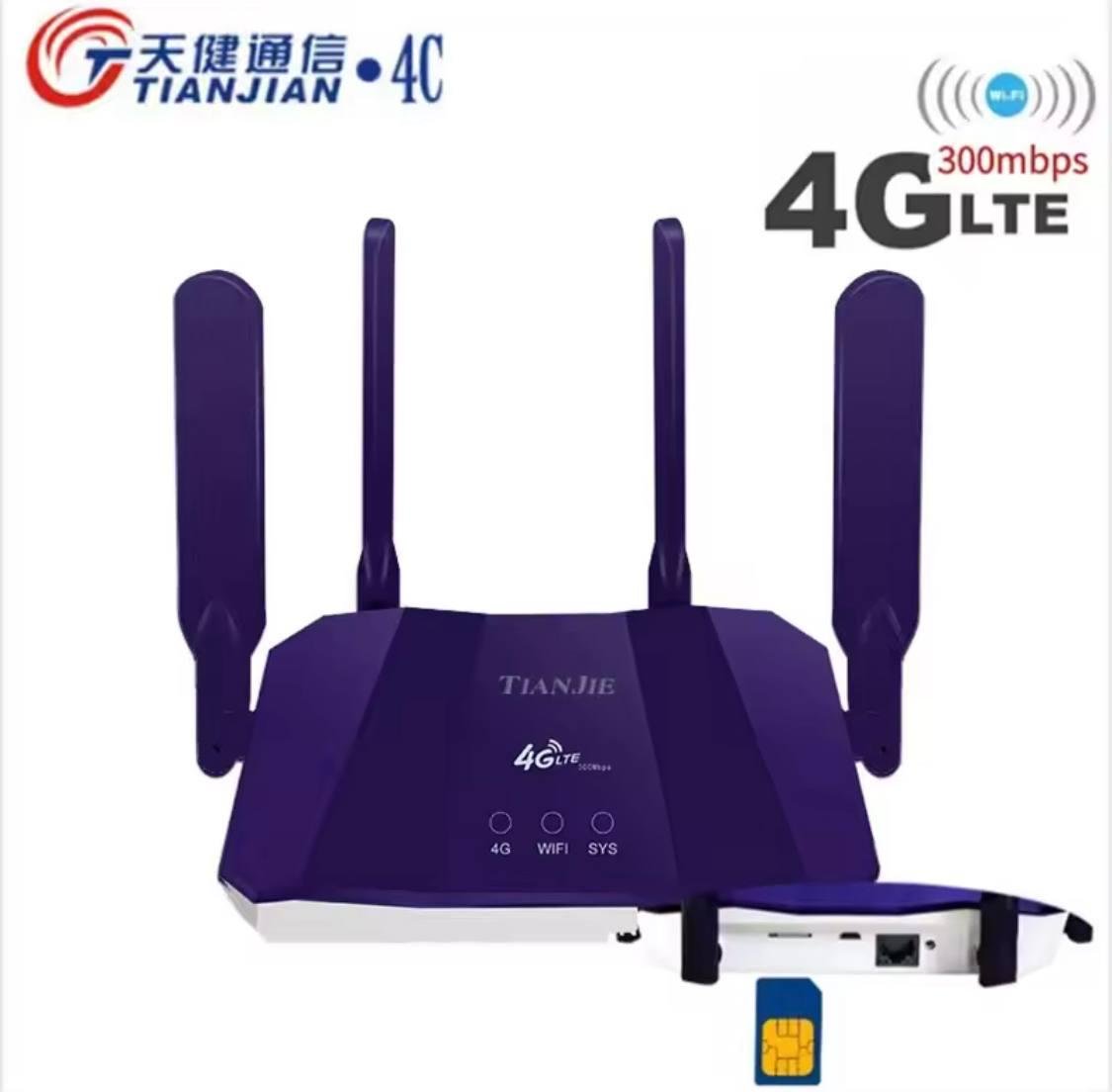 Маршрутизатор 4G TIANJIE R8B-3 с WI-FI 6 четыре антенны и WAN LAN порт подходит под украинские сим карты - фото 4 Маршрутизатор 4G TIANJIE R8B-3 с WI-FI 6 четыре антенны и WAN LAN порт подходит под украинские сим карты - фото 4
