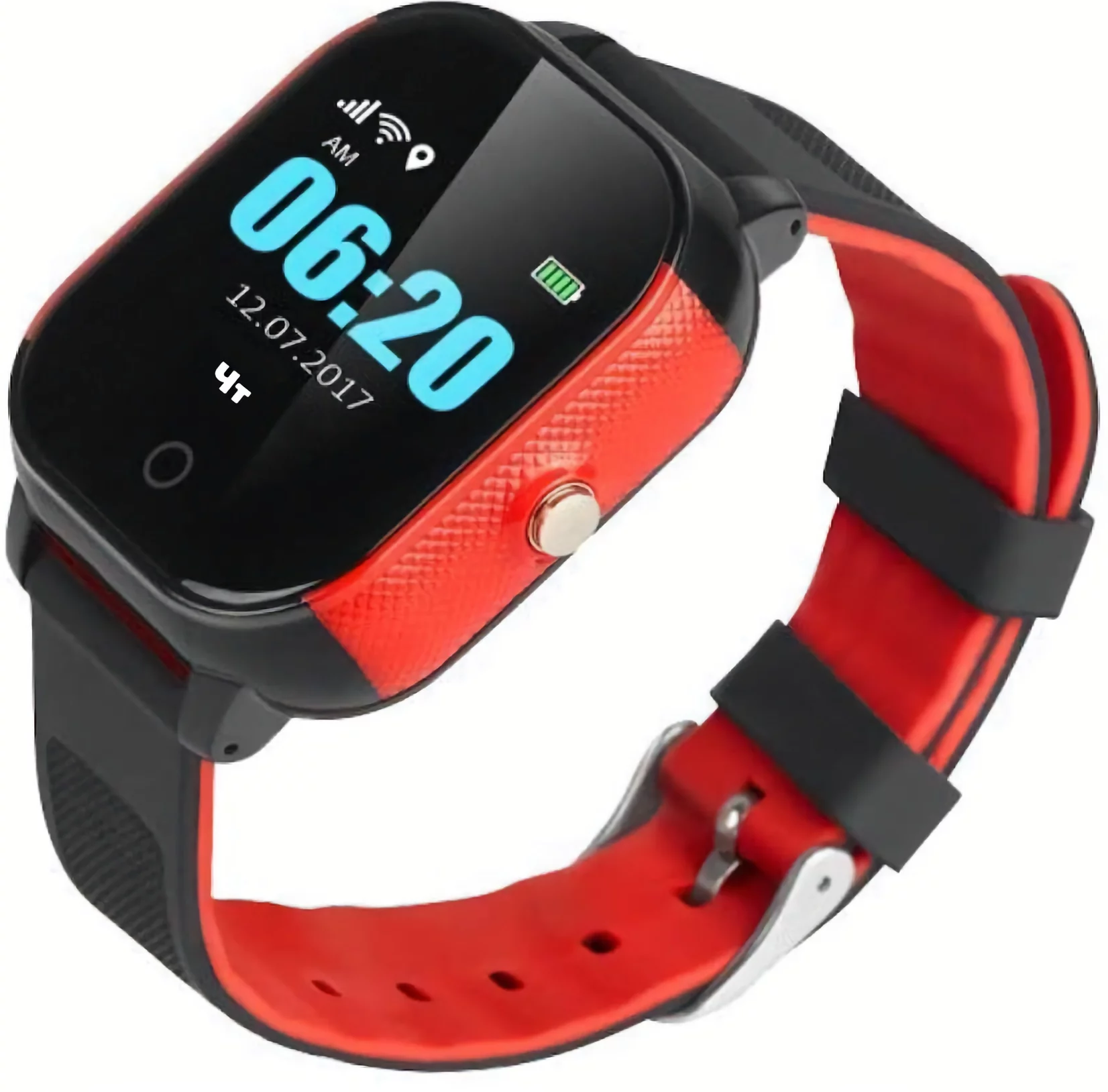 Смарт-часы детские Lemfo DF50 Ellipse Aqua с GPS трекером Черно-красный